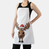 Moose Kerstboom Lights Funny Xmas Moose Lover Schort (Insitu)