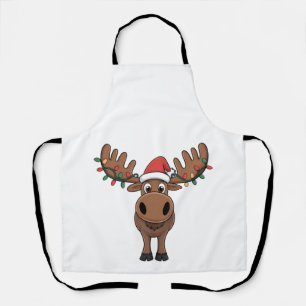 Moose Kerstboom Lights Funny Xmas Moose Lover Schort