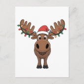 Moose Kerstboom Lights Funny Xmas Moose Lover Uitnodiging Briefkaart (Voorkant)