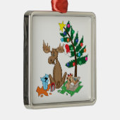 Moose kerstboomversiering metalen ornament (Rechts)