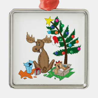 Moose kerstboomversiering metalen ornament