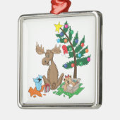Moose kerstboomversiering metalen ornament (Links)