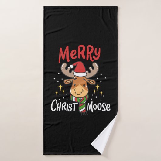 Moose Kerstmis Badhanddoek (Badhanddoek)