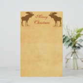 Moose Kerstmis Briefpapier (Staand voorkant)