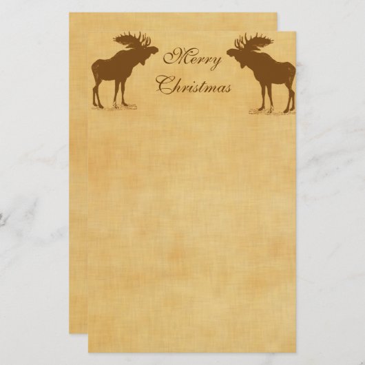 Moose Kerstmis Briefpapier (Voorkant / Achterkant)