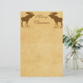 Moose Kerstmis Briefpapier (Staand voorkant)