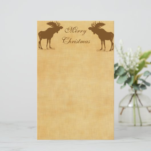 Moose Kerstmis Briefpapier (Staand voorkant)