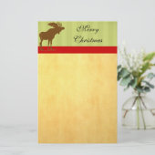 Moose Kerstmis Briefpapier (Staand voorkant)