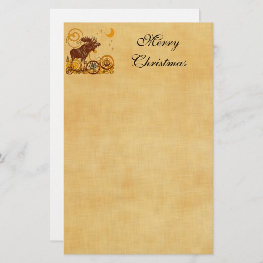 Moose Kerstmis Briefpapier (Voorkant / Achterkant)