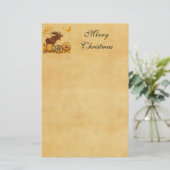 Moose Kerstmis Briefpapier (Staand voorkant)