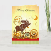 Moose Kerstmis Feestdagen Kaart (Voorkant)