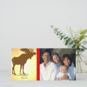 Moose Kerstmis Feestdagenkaart (Staand voorkant)