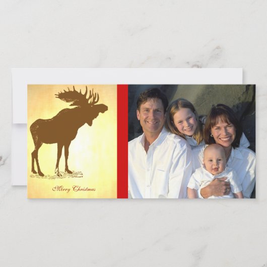 Moose Kerstmis Feestdagenkaart (Voorkant)