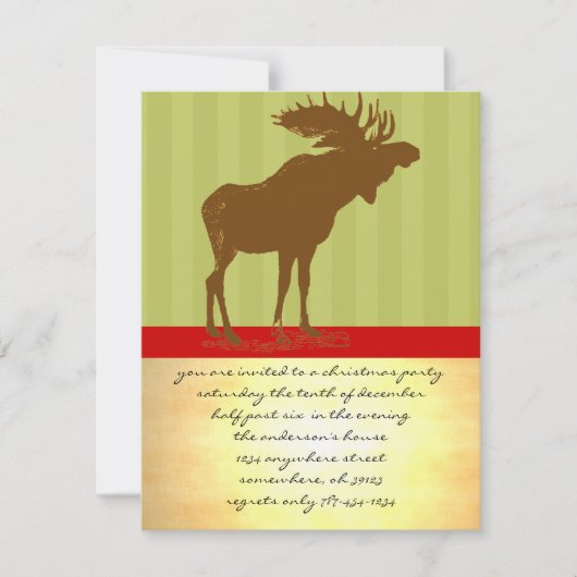 Moose Kerstmis Kaart (Voorkant)