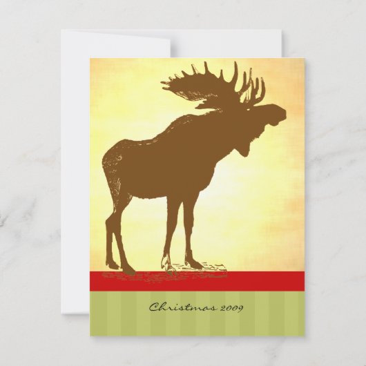 Moose Kerstmis Kaart (Achterkant)