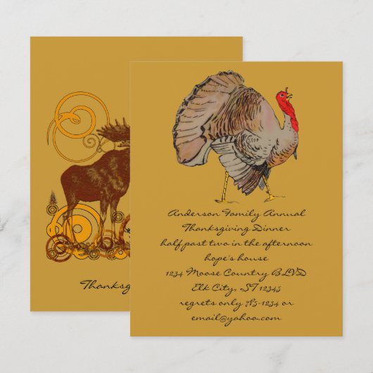 Moose Kerstmis Kaart (Voorkant / Achterkant)