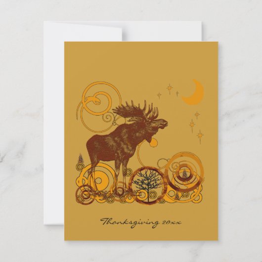 Moose Kerstmis Kaart (Achterkant)