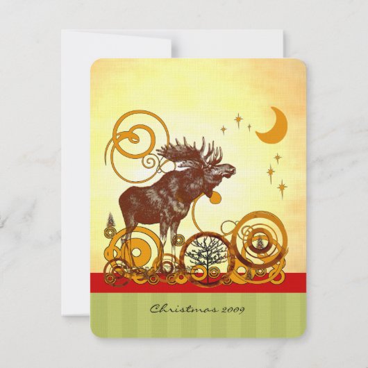 Moose Kerstmis Kaart (Achterkant)