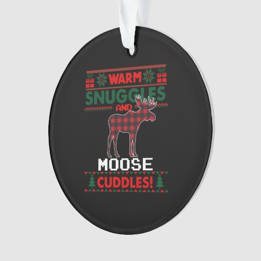 Moose Kerstmis Shirt Pajama Moose Ugly Kerstmis Ornament (voorkant)