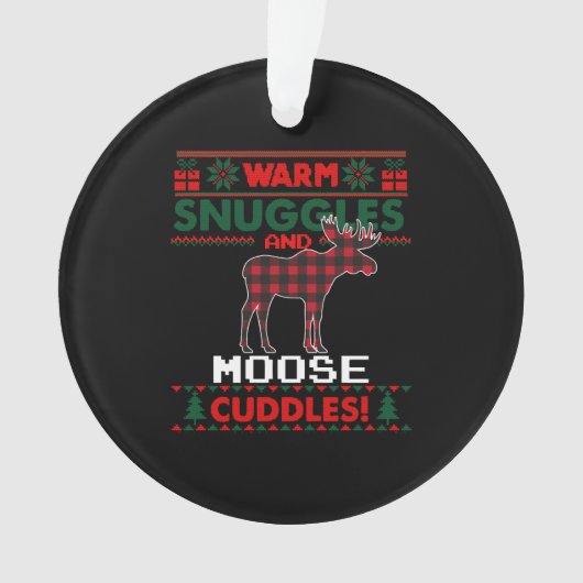Moose Kerstmis Shirt Pajama Moose Ugly Kerstmis Ornament (voorkant)