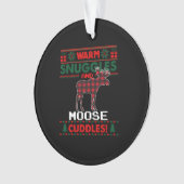 Moose Kerstmis Shirt Pajama Moose Ugly Kerstmis Ornament (voorkant)
