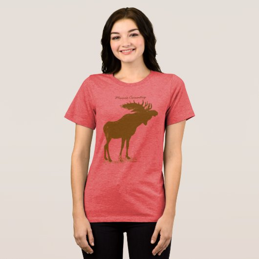 Moose Kerstmis Tri-Blend Shirt (Voorkant volledig)
