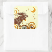 Moose Kerstmis Vierkante Sticker (Tas)