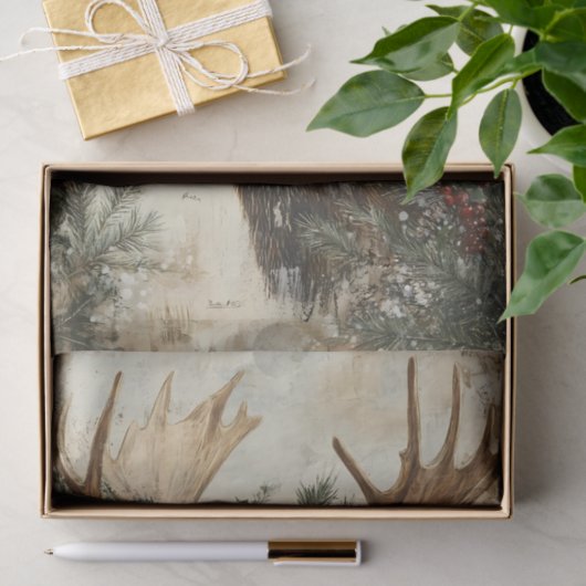  Moose Kerstmiskerstboom winterleeftijd Decoupage Tissuepapier (Geschenk)