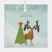 Moose kerstversiering glas ornament (Voorkant)