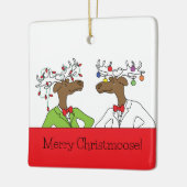 Moose kerstversiering keramisch ornament (Links)