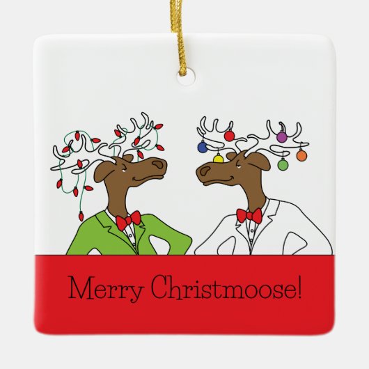 Moose kerstversiering keramisch ornament (Voorkant)