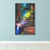 Moose kruising hoge bergstroom canvas afdruk (Insitu (Houten vloer))