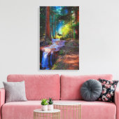 Moose kruising hoge bergstroom canvas afdruk (Insitu (Woonkamer))