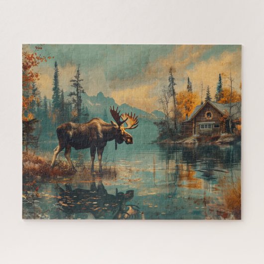  Moose Lake Cabin Herfst Foliage 16x20 Legpuzzel (Horizontaal)
