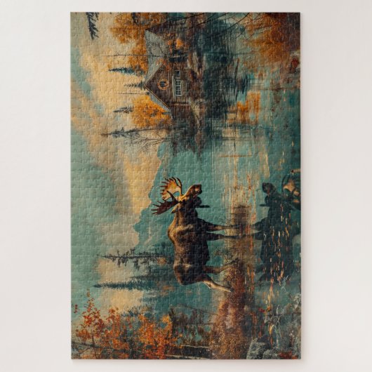  Moose Lake Cabin Herfst Foliage 20x30 Legpuzzel (Verticaal)