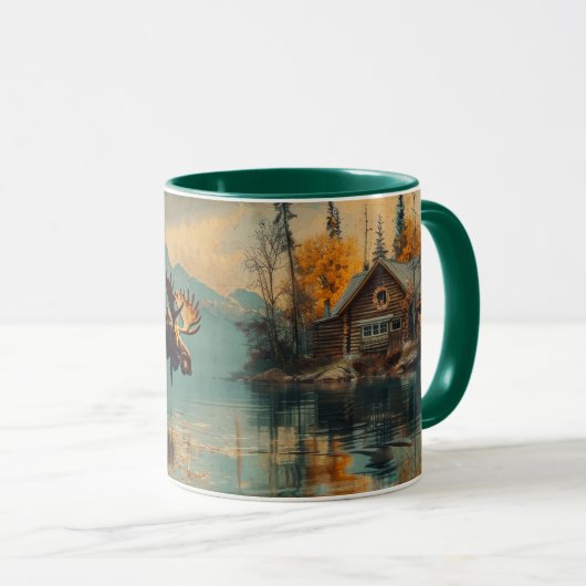Moose Lake Cabin Herfst Foliage Mok (Voorkant rechts)