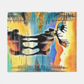 Moose Lake Sunset Majesty Fleece Deken (Voorkant (Horizontaal))