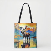 Moose Lake Sunset Majesty Tote Bag (Voorkant)