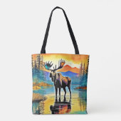 Moose Lake Sunset Majesty Tote Bag (Achterkant)