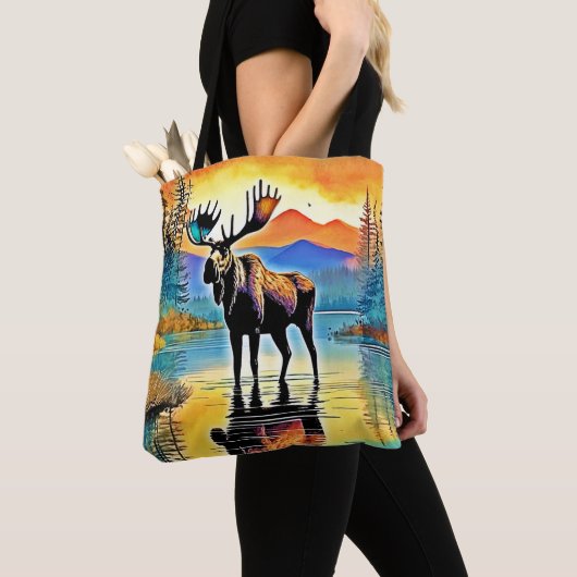 Moose Lake Sunset Majesty Tote Bag (Dichtbij)