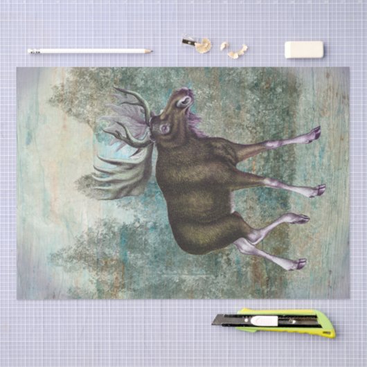  Moose Landscape Scenery Tissuepapier (Craft)