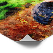 Moose Laying Down Waterverf Painting Wildlife Art Poster (Hoek)