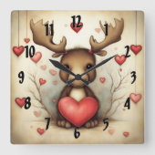 Moose Liefde 1 Vierkante Klok (Voorkant)
