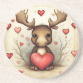 Moose Liefde 1 Zandsteen Onderzetter (Voorkant)