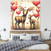 Moose Liefde 2 Canvas Afdruk (Insitu (Slaapkamer))