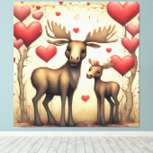 Moose Liefde 2 Canvas Afdruk (Insitu (Houten vloer))