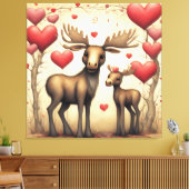 Moose Liefde 2 Canvas Afdruk (Insitu (Woonkamer))