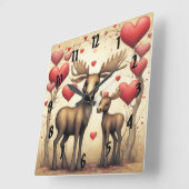 Moose Liefde 2 Vierkante Klok (Hoek)