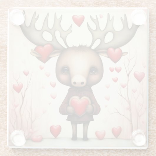 Moose Liefde 3 Glazen Onderzetter (Achterkant)