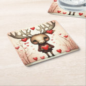 Moose Liefde 3 Kartonnen Onderzetters (Schuin)